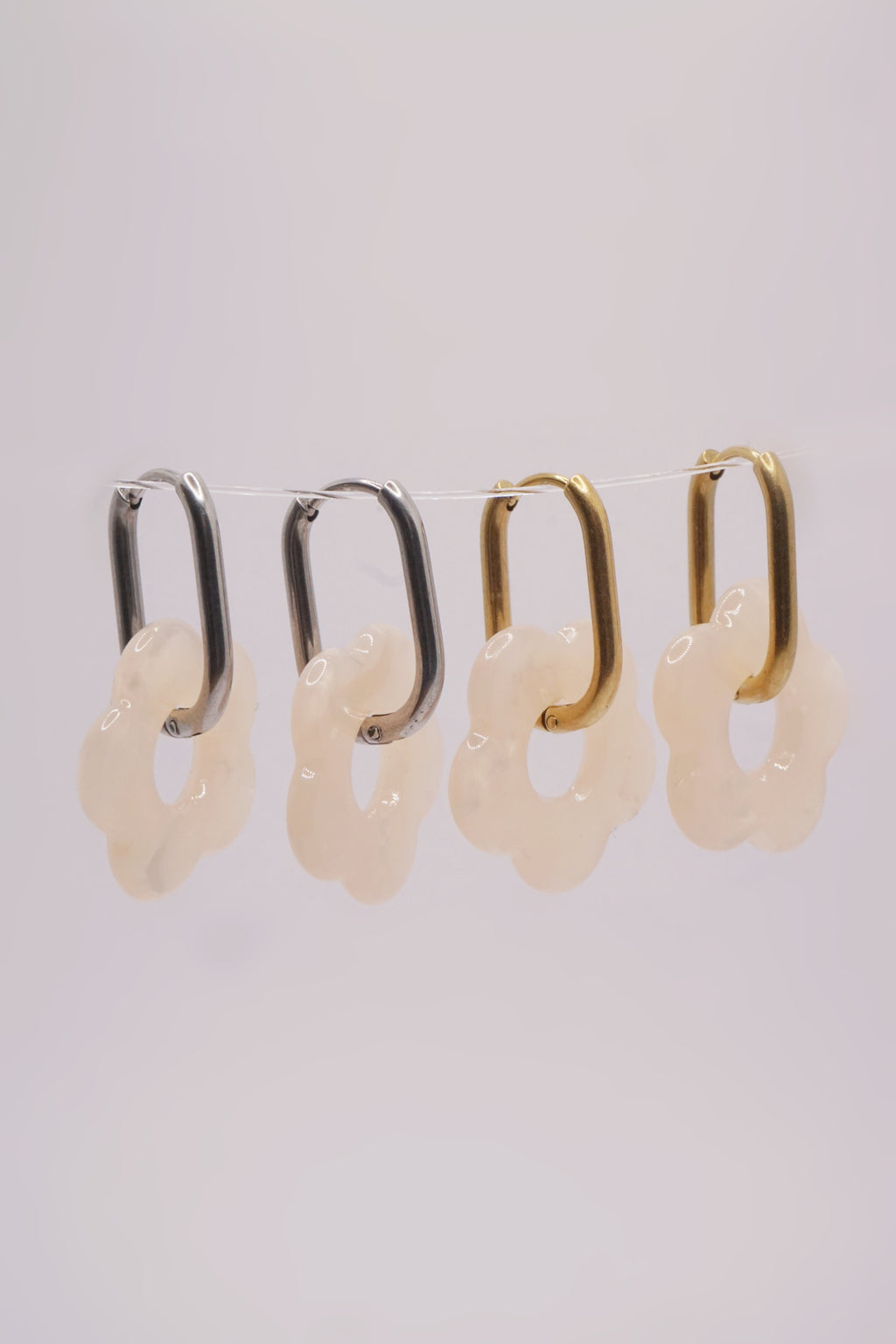Boucles d'oreilles Flora - Crème