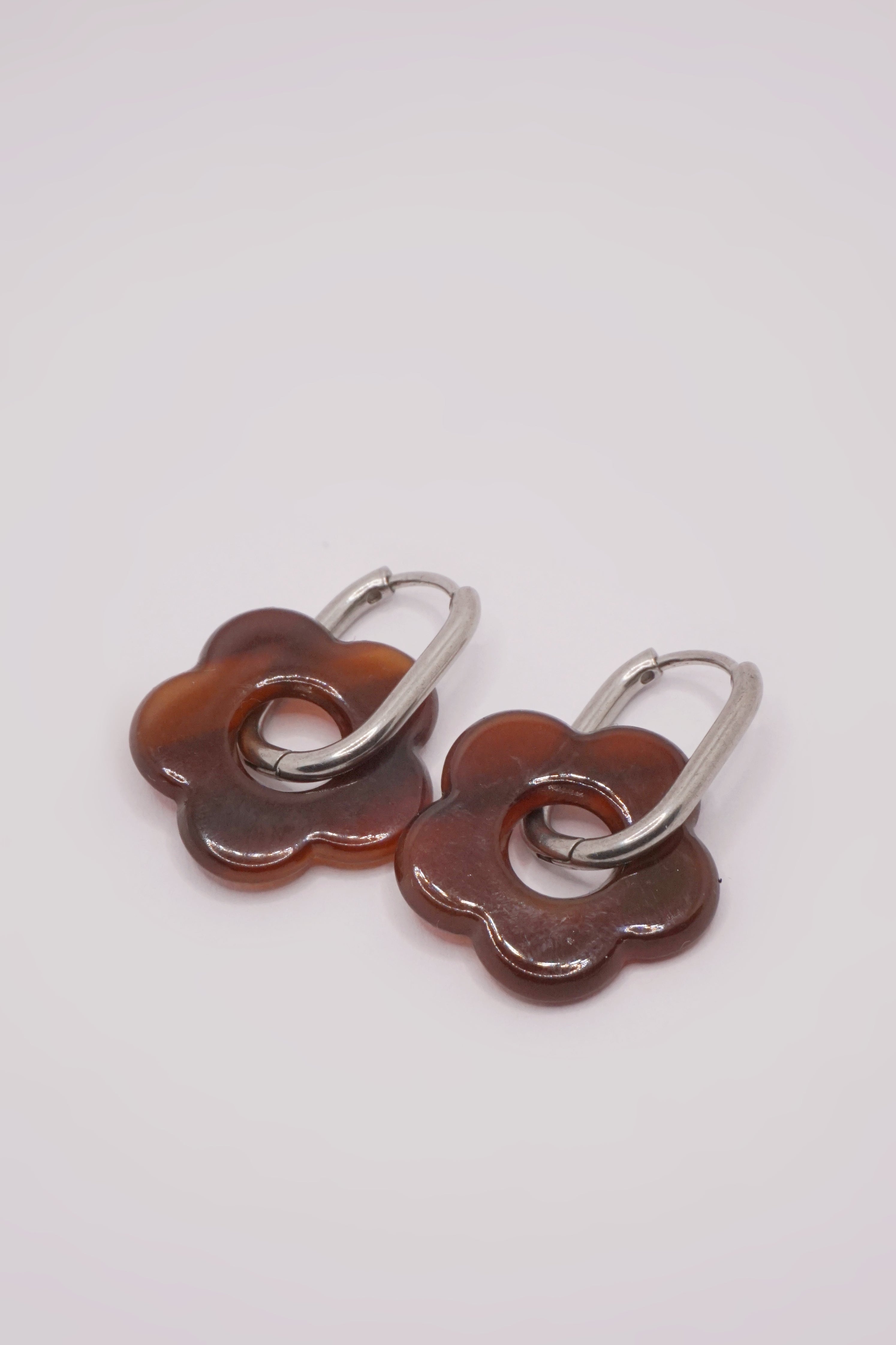 Boucles d'oreilles Flora - Marron