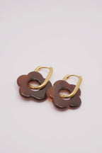 Boucles d'oreilles Flora - Marron