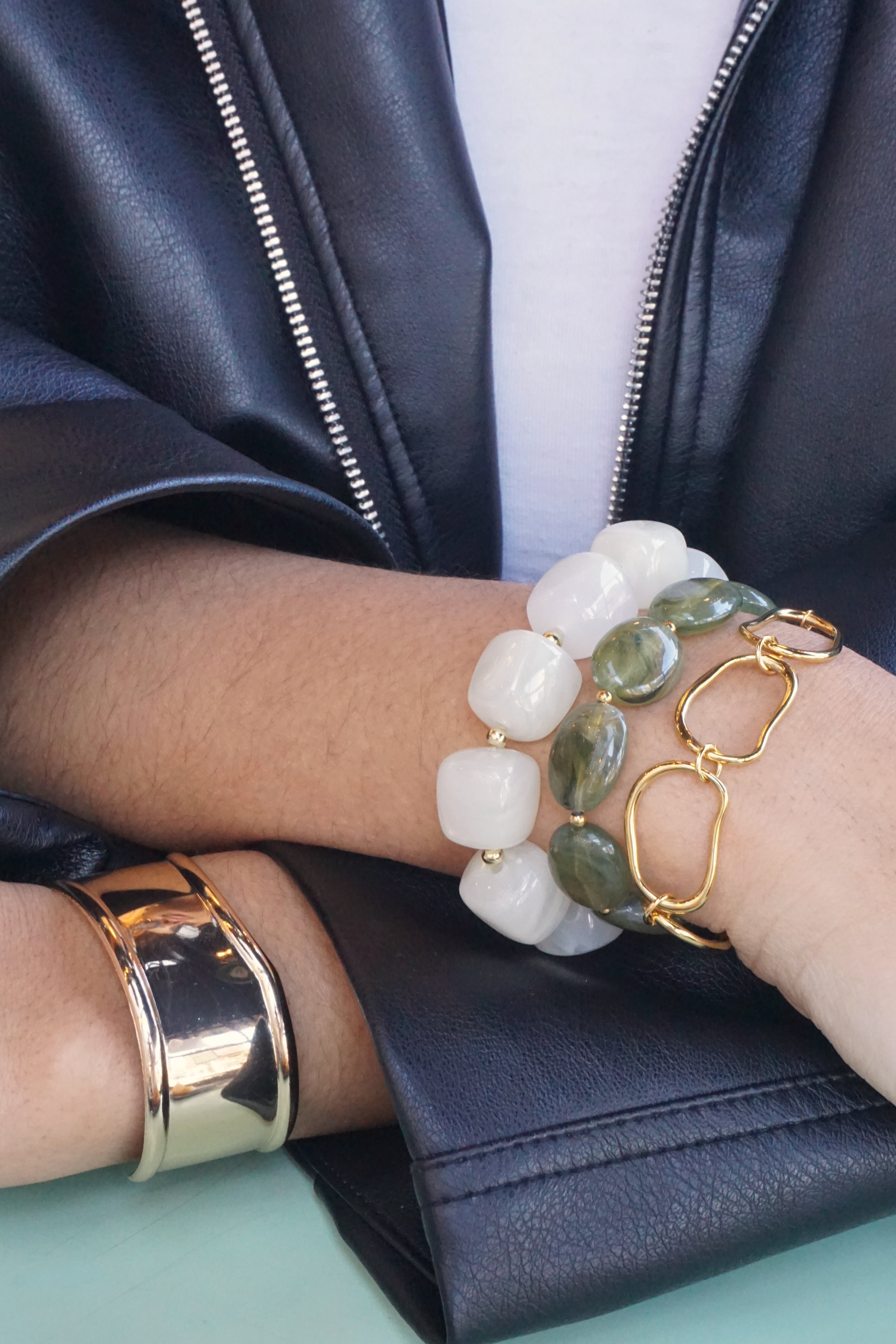 Bracelet Olivia - Vert olive