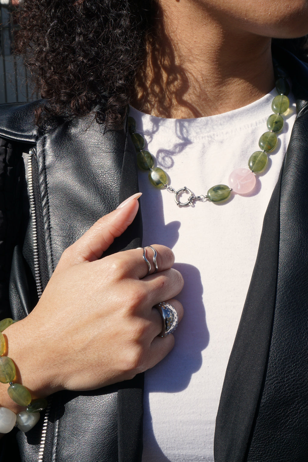 Collier Olivia - Vert olive