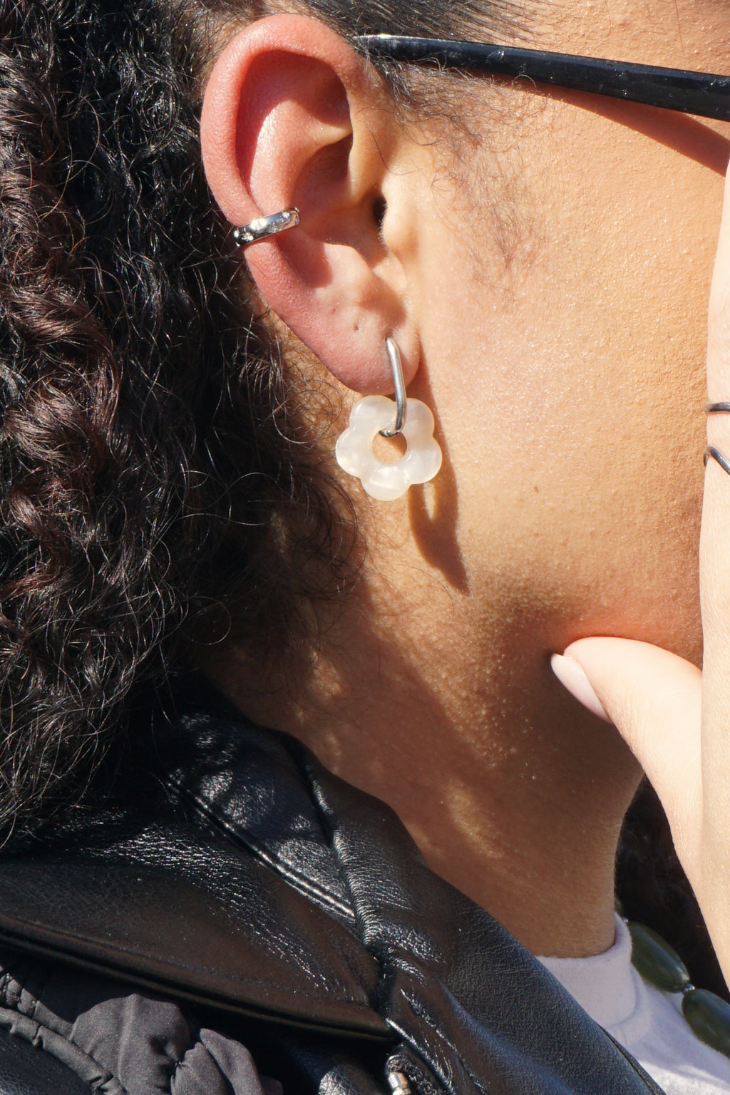 Boucles d'oreilles Flora - Crème